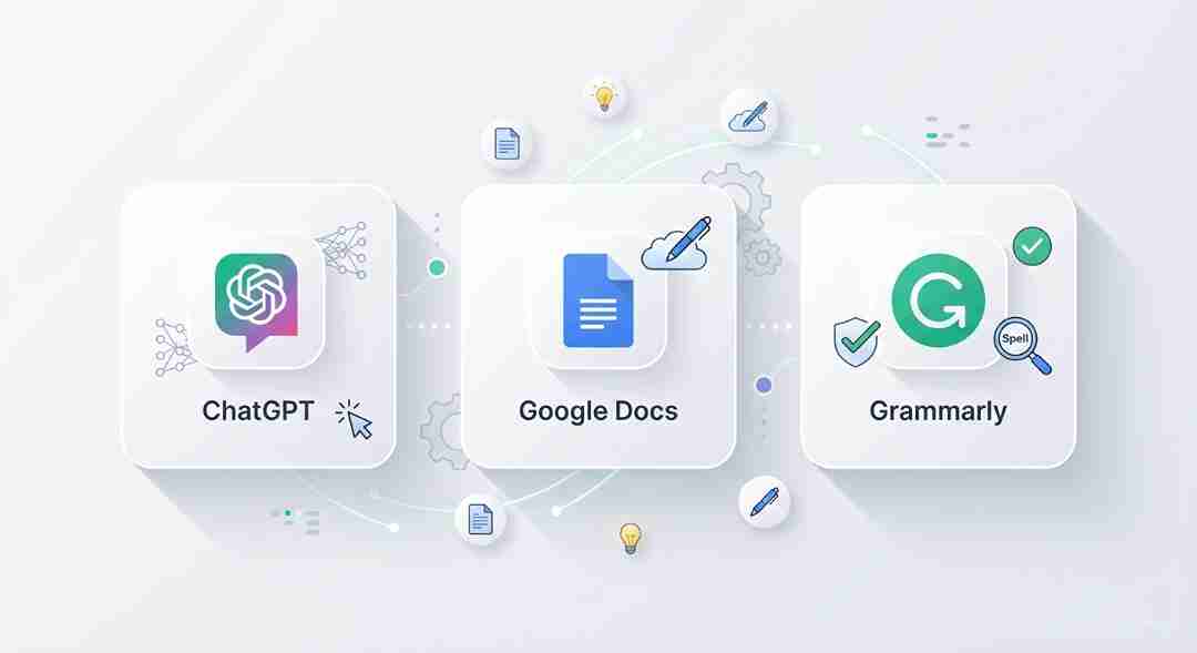 Essential AI ghostwriting tools - ChatGPT, Google Docs, Grammarly