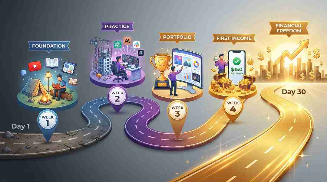 30-day roadmap to learn AI high income skills and start earning money in 2026