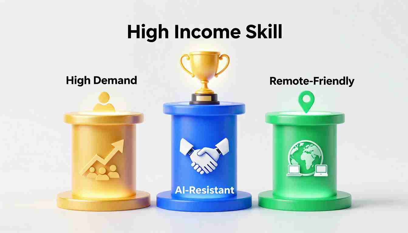 Three pillars of high income skills in AI era: demand, AI-resistant, remote-friendly
